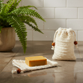 NATURAL SOAP SAVER EXFOLIATING BAG (SINGLE) | Reusable Soap Pouch for Gentle Exfoliation  |  Essentials