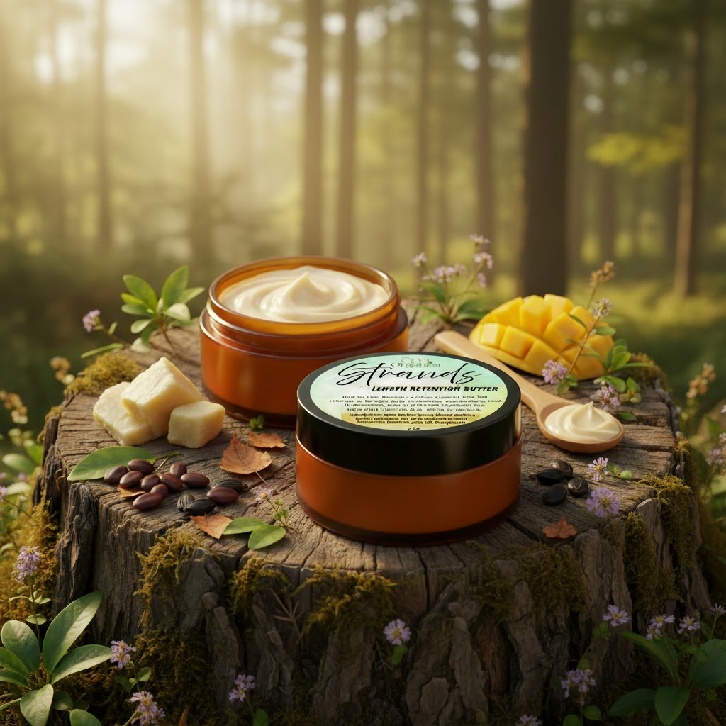 STRANDS LENGTH RETENTION BUTTER | All Natural Ingredients, Fragrance & Preservative free | Locks in Hair Moisture